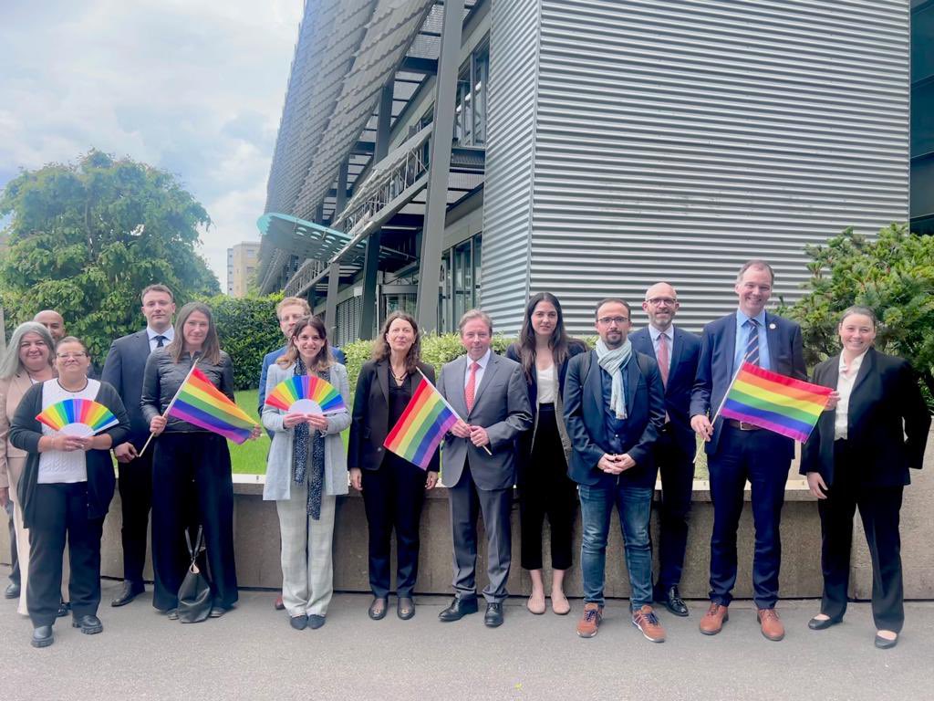 This International Day against Homophobia, Transphobia & Biphobia🏳️‍🌈￼, #Luxembourg🇱🇺￼ in Geneva reaffirms it’s strong commitment to respect & defend #LGBTIQ+ rights. #OurBodiesOurLivesOurRights￼🌈 Spread love￼￼￼￼￼￼❤️🧡💛💚💙💜, not hate. #IDAHOBIT2023
