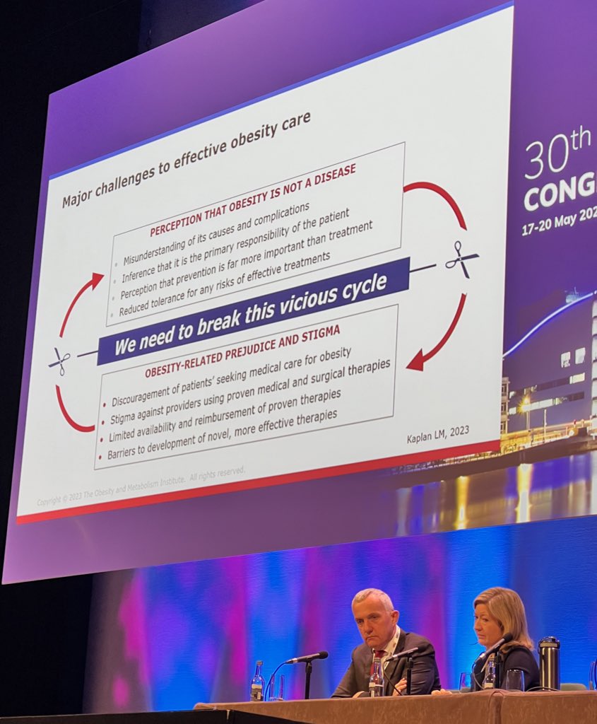 European Congress of Obesity in beautiful Dublin, Ireland 🇮🇪
First plenary talk addressing stigma and treating obesity as a chronic disease not a personal failing. 💪🏽#ECO2023 <a href="/EASOobesity/">EASO</a>