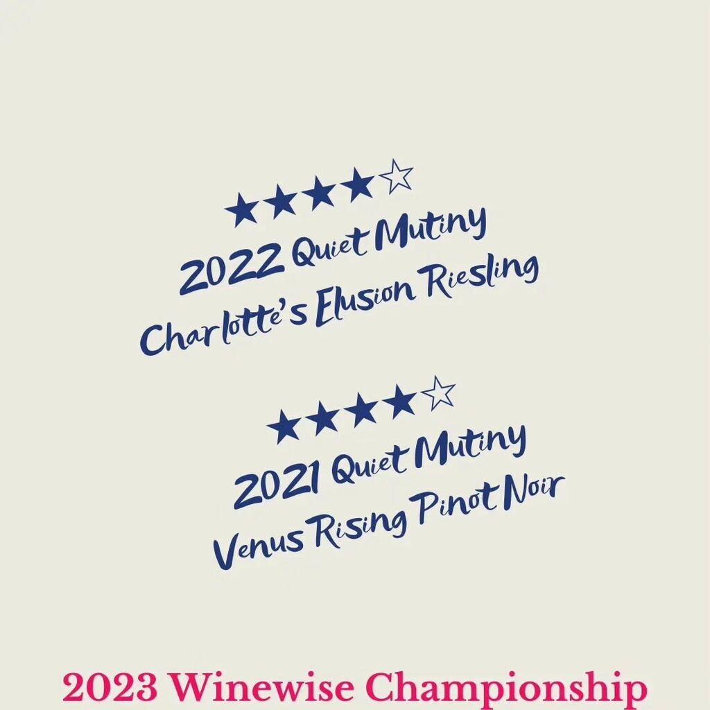 QuietMutiny's tweet image. From Instagram: instagr.am/p/CsVeejaLB_j/

🏆🍷 Exciting news from the 2023 Winewise Championship! 🎉

We are thrilled to announce that our 2022 Quiet Mutiny Charlotte's Elusion Riesling has been awarded ★★★★☆, which is yet to be released.

But that's not all! 🌟 Our 2021 …