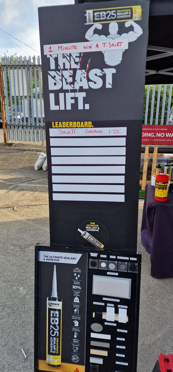 Cowal_Building's tweet photo. Join us at the Sika/Everbuild EB25 Roadshow today in Dunoon and take advantage of the special offer: buy 2 cartridges and get 1 FREE! 📷

Can you beat the current leader Scott Sanborn? 

The team from Sika will be here until 1pm!

#dunoon @Dunoon_Presents https://t.co/mBG2zELMFx