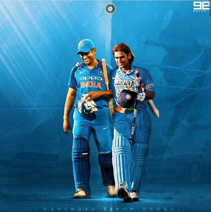 Apex_Writes's tweet photo. MS Dhoni hugging a better player than him . https://t.co/pzLGW5kuTV