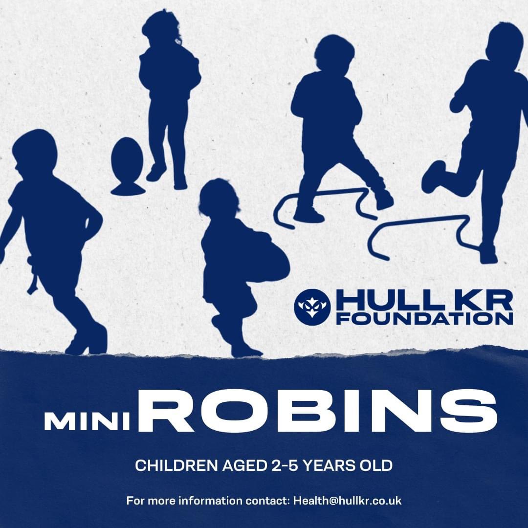 👶MINI ROBINS🏉

Aimed at children aged 2yrs- 5yrs

🗓️Thursdays
🕔5-6pm
📍Sewell Group Craven Park, HU9 5HE, Community Pitches Behind the East Stand, Gate 11

Cost: £14 per month via direct debit

For more information please contact:
Health@hullkr.co.uk

#RobinsTogether❤️🤍