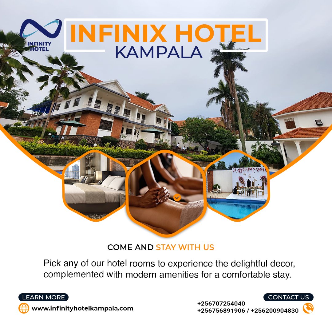 infinityhotelk's tweet photo. Come &amp; Stay With Us
Pick any of our hotel rooms to experience the delightful decor, complemented with modern amenities for a comfortable stay.
For Booking: +256200904830 / +256707254040 / +256756891906
.
.
.
.
#kampala #Uganda #infinityhotel #hotelroom #hotel #welcome #hotelroom https://t.co/mefX0z0PoA