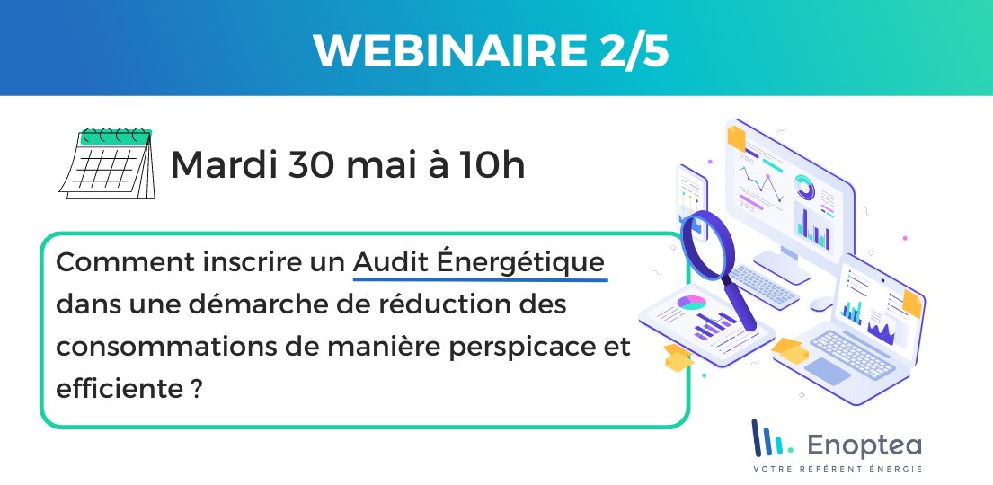 📢🗓 Le deuxième épisode de notre série "Engager son entreprise dans une transition énergétique efficace" se déroulera le mardi 30 mai à 10h !

Ce #Webinaire portera sur l'Audit Énergétique ! 

Inscrivez vous dès maintenant en cliquant juste ici ⬇
contenu.enoptea.fr/lp-inscription…
