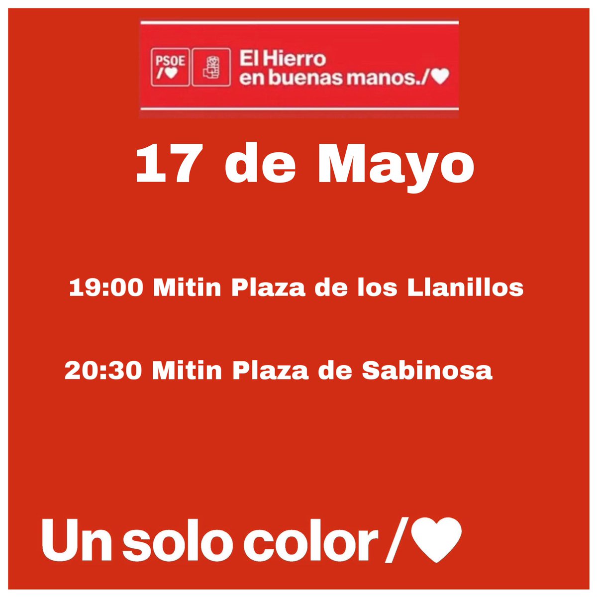 PSOEElHierro's tweet photo. Mítines PSOE El Hierro 🌹
#ElHierroEnBuenasManos
#unsolocolor
#psoeelhierro https://t.co/yIvXbRwJpj