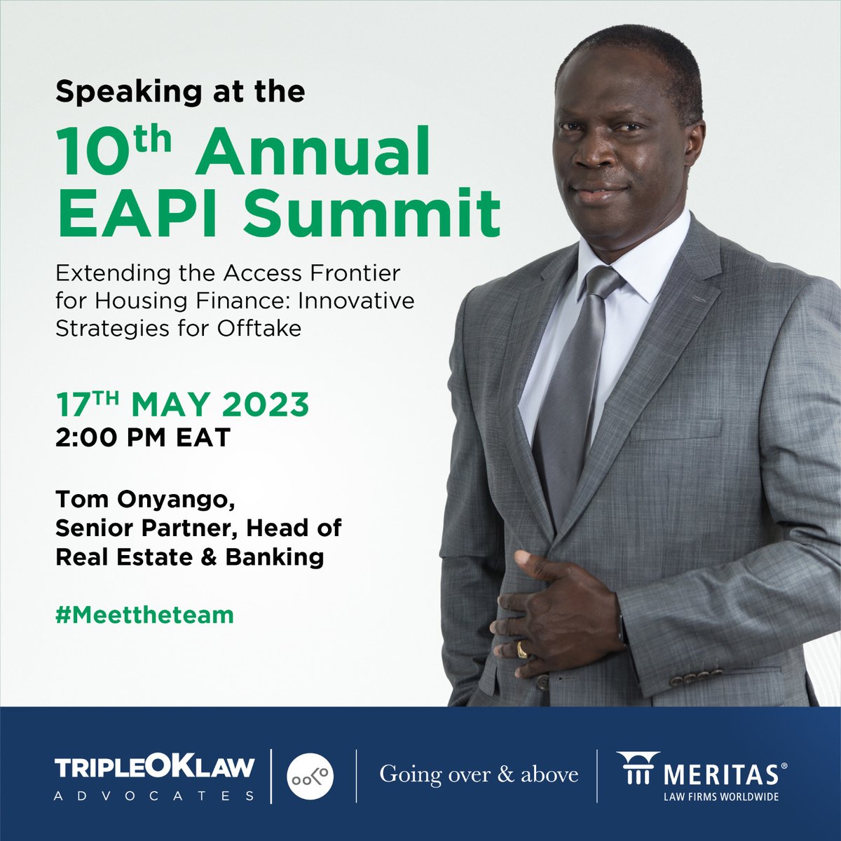 TomOOnyango's tweet photo. I’m proud to announce that I will be speaking at the 10th Annual East African Property Summit. I join the panel discussing Panel: Extending The Access Frontier for Housing Finance: Innovative Strategies for Offtake on 17th May, 14h00 EAT. 
#EAPIS2023 #realestateinvestment https://t.co/x3G9KF4uQL