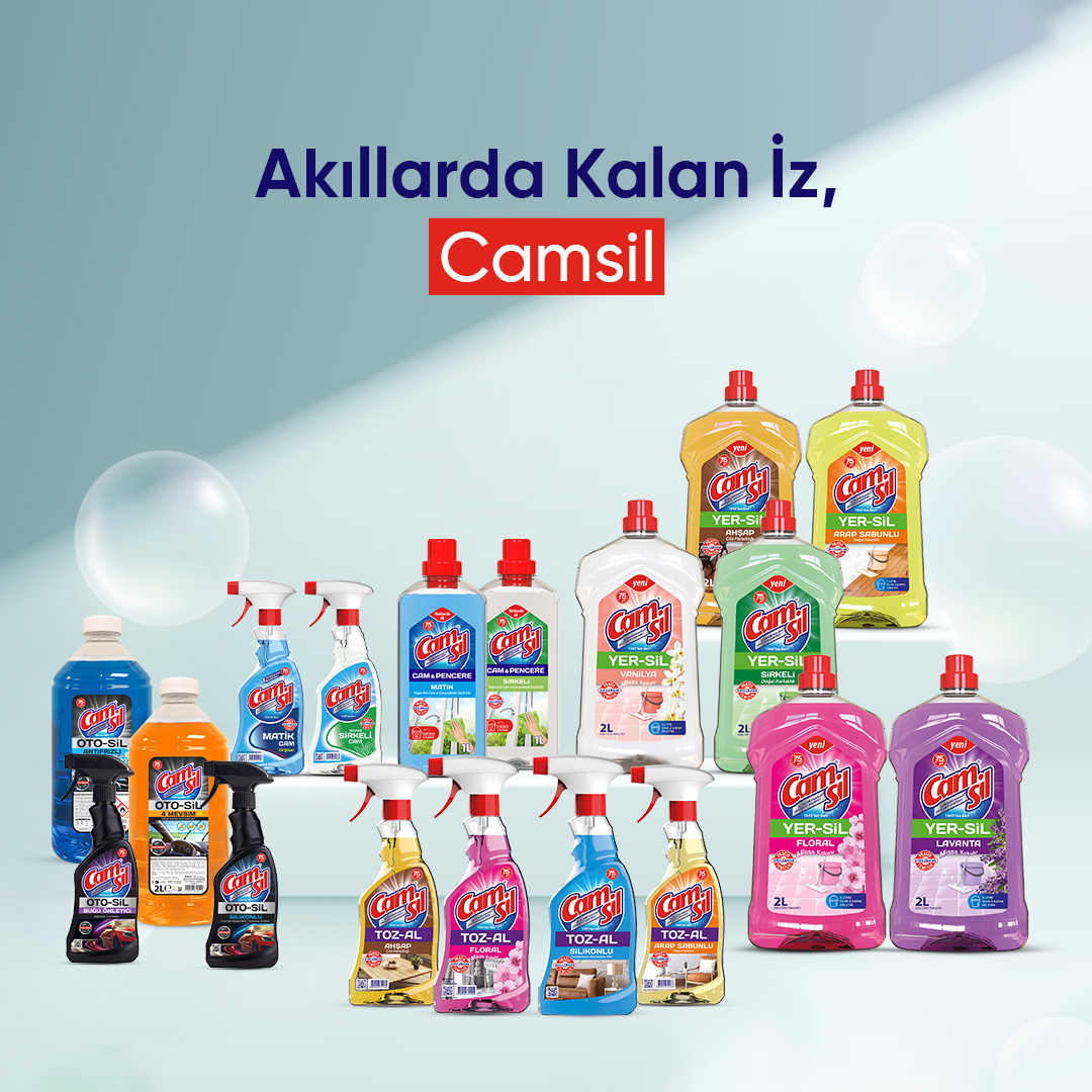 Camsiltr's tweet photo. Türkiye’nin 1 numaralı markası Camsil, şimdi geniş ürün ailesi ile tüm yüzeylerdeki izleri temizleyip sadece akıllarda iz bırakıyor.

#Camsil #KusursuzParlaklık #temizlik https://t.co/6tKmP0qIXL