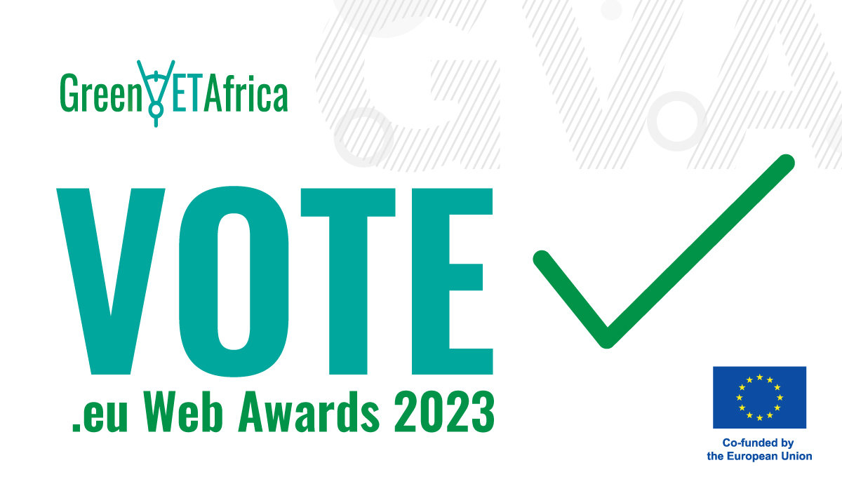 GreenVETAfrica's tweet image. #GreenVETAfrica is a nominee in the .eu Web Awards 2023! Please vote for us  webawards.eurid.eu  
📌 scroll down the page to see the nominees, click on the 'Better World' category and vote for us! 
Encourage others to vote   #webawards @EUregistry @EUErasmusPlus 

@Cnos_Fap