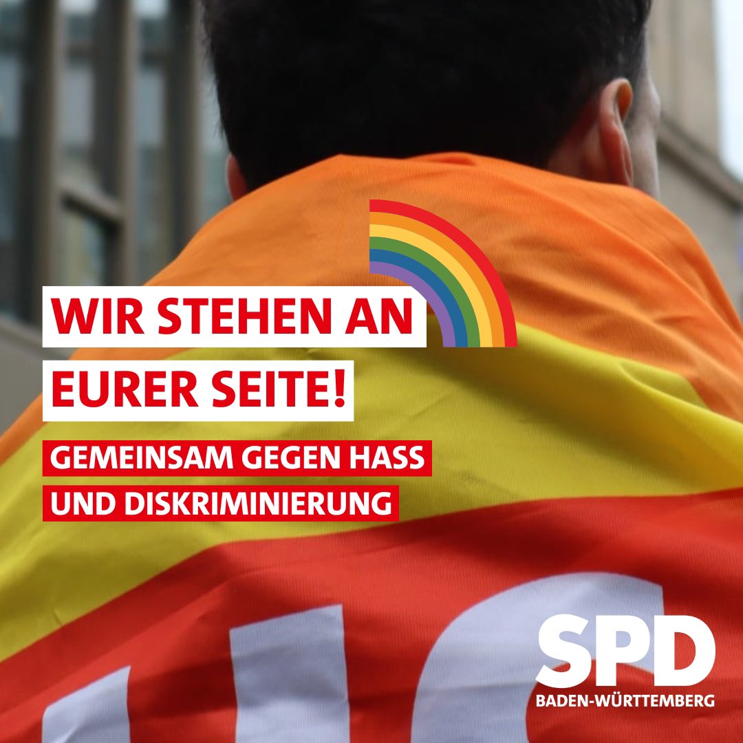 spdbawue's tweet image. Heute ist der Internationale Tag gegen Homo-, Bi-, Inter- und Transphobie #IDAHOBIT 🌈. Gemeinsam stehen wir gegen Hass und Gewalt, für Selbstbestimmung, gleiche Rechte und Akzeptanz queerer Menschen. Kein Platz für transfeindliche Stimmungsmache! #RespektFürAlle