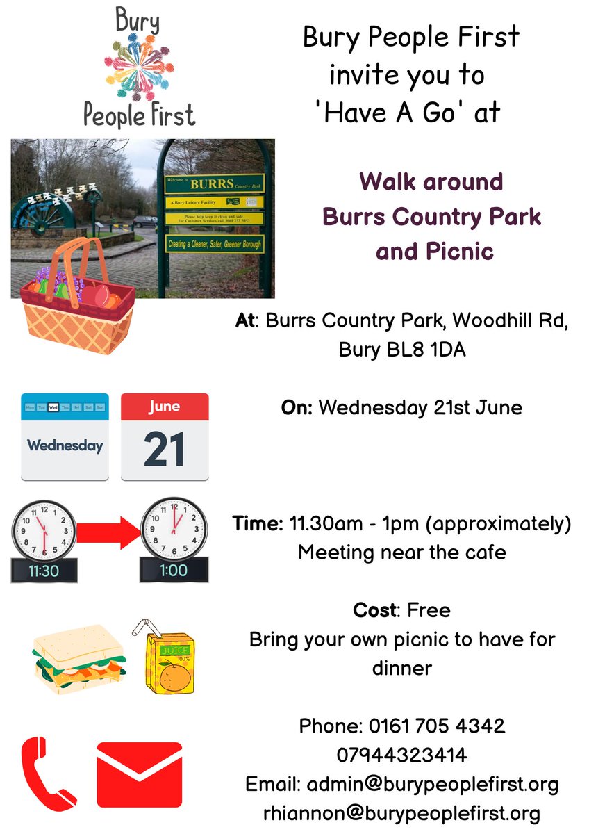 In June we're going for a walk and picnic around Burrs Country Park