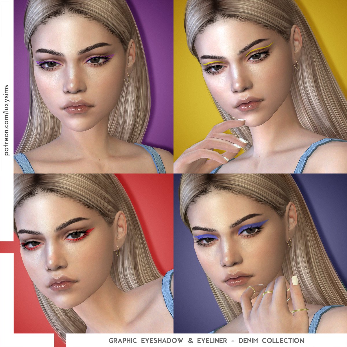 LuxySims's tweet photo. ¿Aún no descargaste la #DenimCollection? Tienes las 4 prendas y el set de maquillaje liberados con un montón de recolores en mi patreon 🥰: https://t.co/kZfaK7ww6t
#sims #sims4 #s4cc https://t.co/hW3tsrGQiS