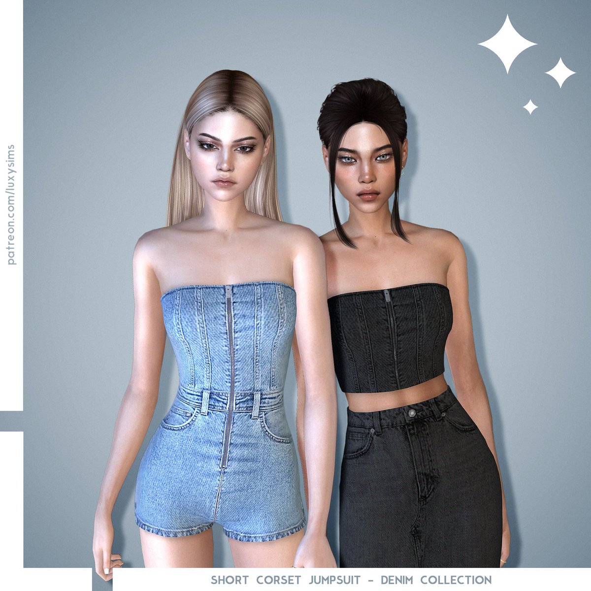 LuxySims's tweet photo. ¿Aún no descargaste la #DenimCollection? Tienes las 4 prendas y el set de maquillaje liberados con un montón de recolores en mi patreon 🥰: https://t.co/kZfaK7ww6t
#sims #sims4 #s4cc https://t.co/hW3tsrGQiS