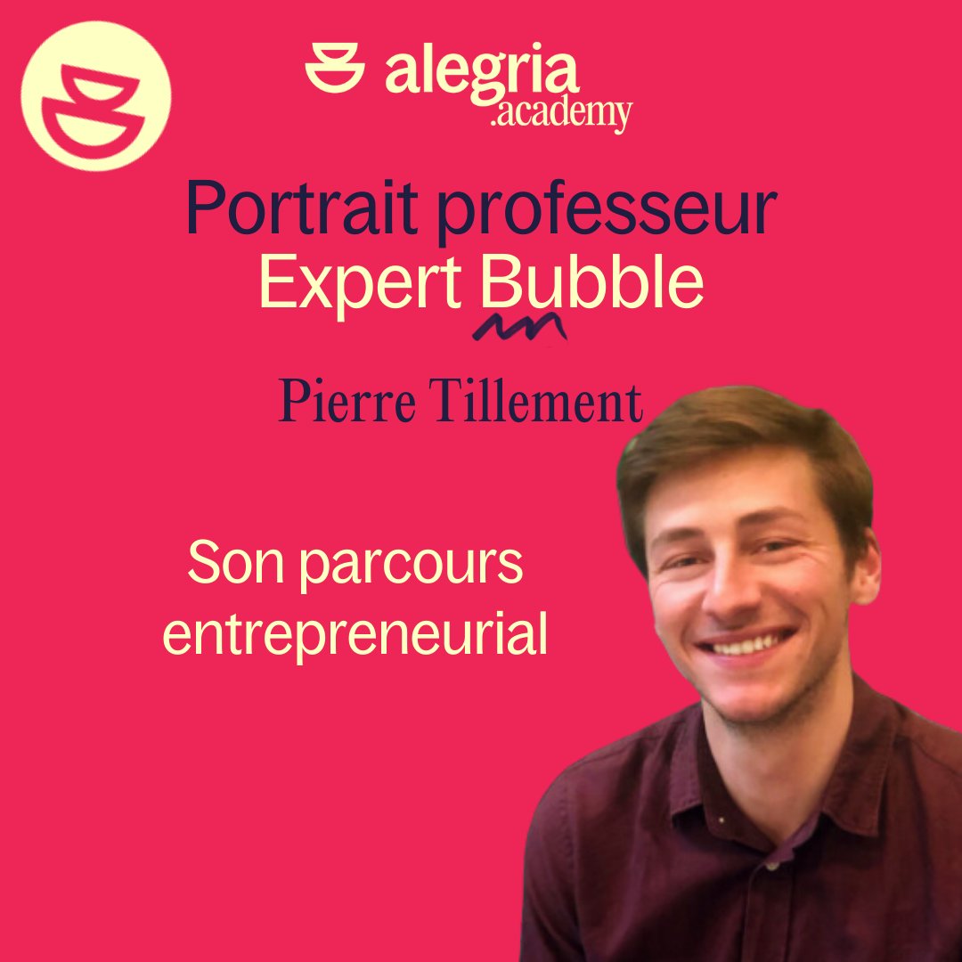 Pierre Tillement, entrepreneur est aujourd’hui Freelance spécialisé sur Bubble et transmet ses connaissances de l’outil aux étudiants de l’academy.
🔗Découvrez son parcours sur notre blog urlz.fr/lTlY