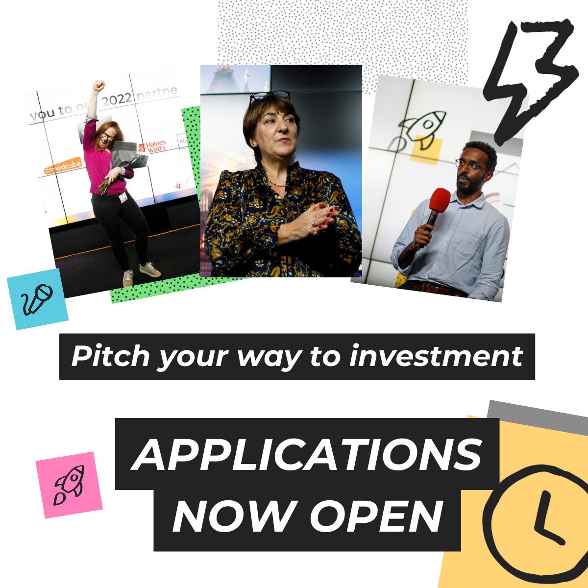 The_Pitch's tweet photo. The Pitch 2023 has officially launched!🚀

We can’t wait to support startups on their road to success 💸

Apply to The Pitch for a chance to connect with investors, receive mentoring and more… https://t.co/wbxL2BLSBy

Thank you to our partners @sageuk @AgoraTalent and @Seedrs 🙏 https://t.co/aDQWcSErsc