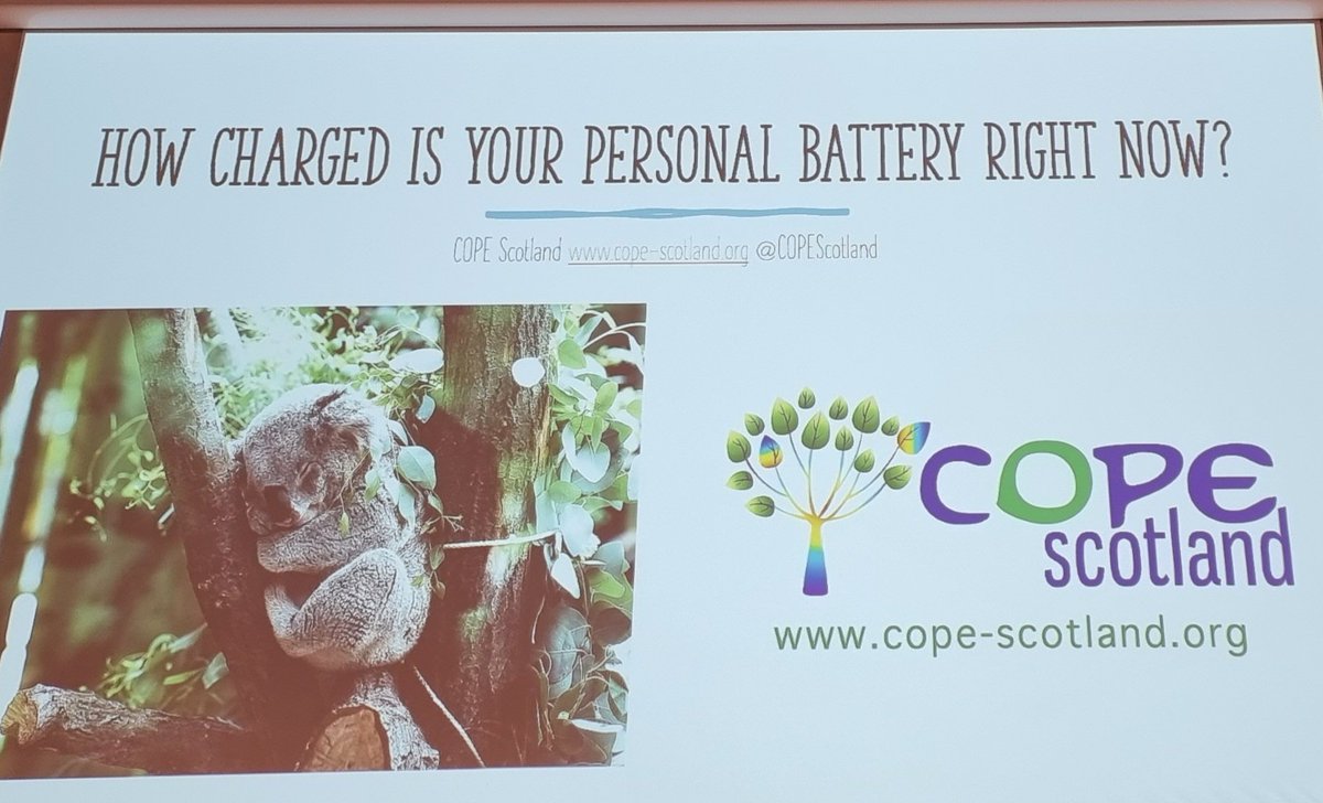 Hearing about 'How charged is your battery' from <a href="/COPEScotland/">COPEScotland</a> Hilda Campbell at this years #SNNGConf2023 <a href="/AlisonWright772/">Alison Wright</a> <a href="/ScotNeoNurses/">Scottish Neonatal Nurses' Group 💙</a>