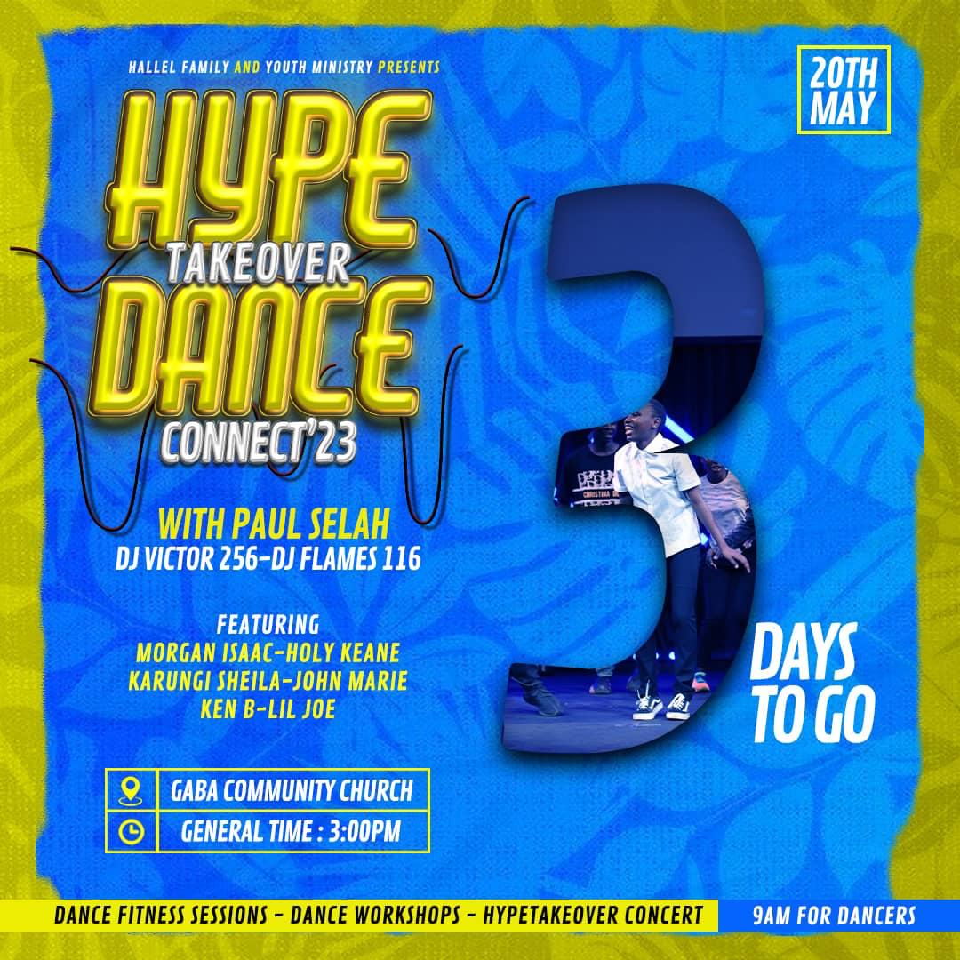 72 hours to the epic yet mega hype take-over dance connect concert

📍Gaba Community Church
📍3 pm
📍free entry!!
📍20th May 2023

Come let's have great Christ fun
Carry 5 or so friends with you
Obulamu mu Yesu bunyuma🕺🕺🕺🕺💃💃💃
#HypeTakeOver