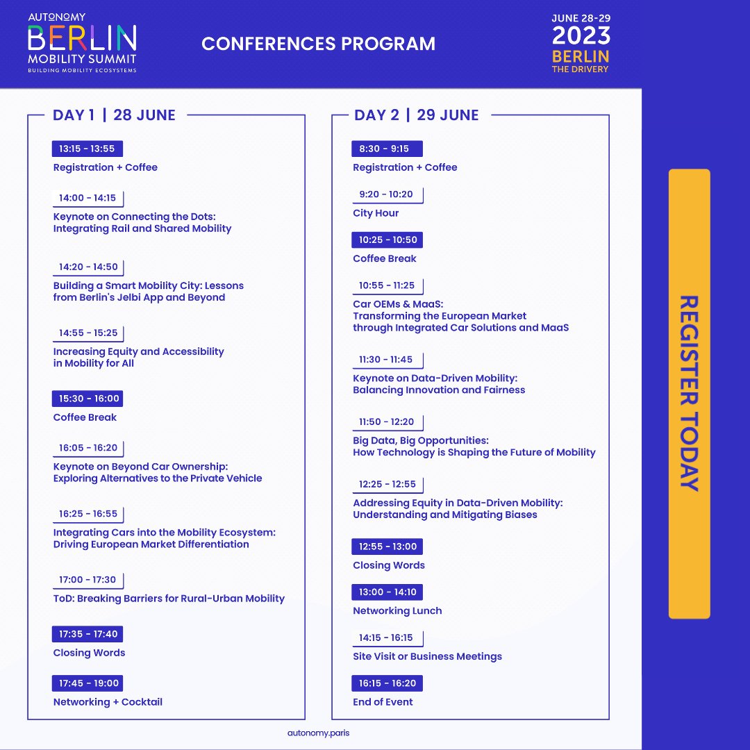 AUTONOMY's tweet image. 🌐 Join us at Berlin Mobility Summit to explore the future of transportation! 
 Don&apos;t miss out! REGISTER NOW autonomy.paris/mobility-berli…

#AutonomyBMS #Transportation #Innovation