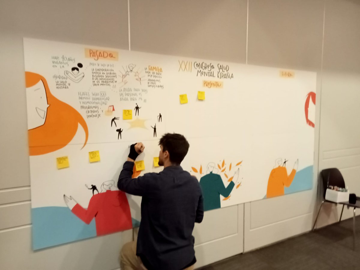 👩🏻‍🎨👨🏻‍🎨 <a href="/visualmateria/">Visual Materia</a> está haciendo el acompañamiento visual de la mesa de historia sobre el movimiento asociativo. Al final conoceremos el resultado en #40AñosSaludMental