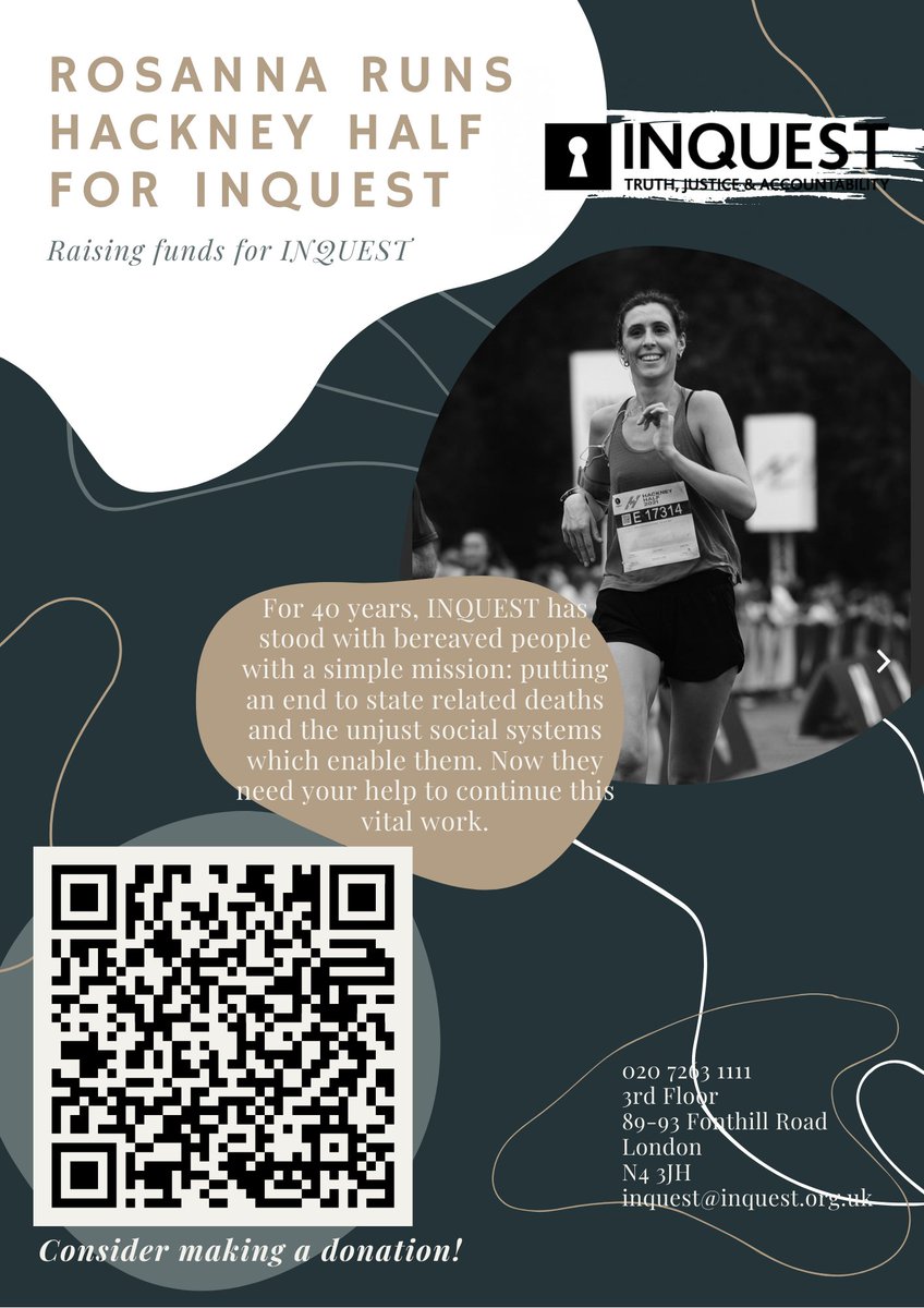 INQUEST_ORG's tweet image. This Sunday, our very own Naomi, Rosanna &amp;amp; Luana will be running the #HACKNEYHALF marathon alongside 19 other INQUEST supporters to raise money for our vital work.

Check out &amp;amp; support @naomioppenheim fundraiser here inquest.org.uk/fundraisers/na…

&amp;amp; Rosanna here inquest.org.uk/fundraisers/ro…