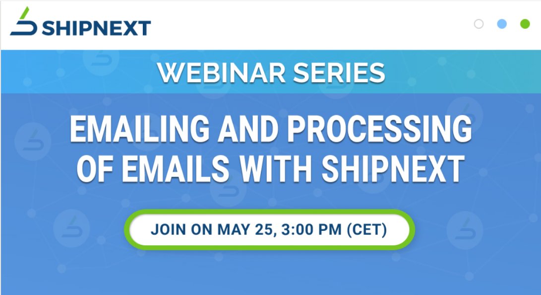 SalesShipnext's tweet photo. Join our first webinar in the series:
"Emailing and Processing of Emails with Shipnext”. We will show you how to Manage the messages, filter them and sort with help of our AI based algorithm. 
https://t.co/f13apoVgP4 . To register click here: https://t.co/bX5vx9Czqz
#shipping https://t.co/wYihFzga69