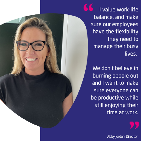 Workplace anxiety can affect more than just your 9 - 5

Our director, Abby, believes in creating a workplace where people can thrive, excel  &amp; still have time for themselves.

Let's make work an enjoyable part of life 🌟 #WorkLifeBalance #MakingConnections #MentalHealthWeek