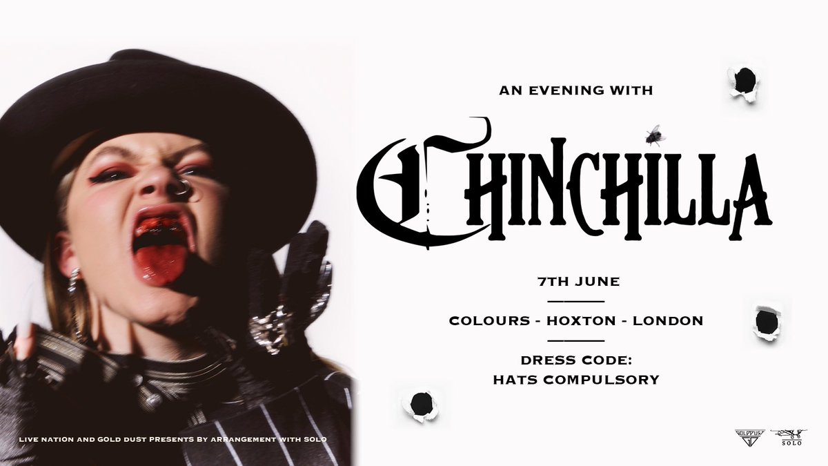 GoldDustClub's tweet image. ⚡️ANNOUNCEMENT⚡️ @ChinchillaMusic will headline Gold Dust on June 7th @ColoursHoxton / Tickets On Sale Friday 19th May!!! 🔥