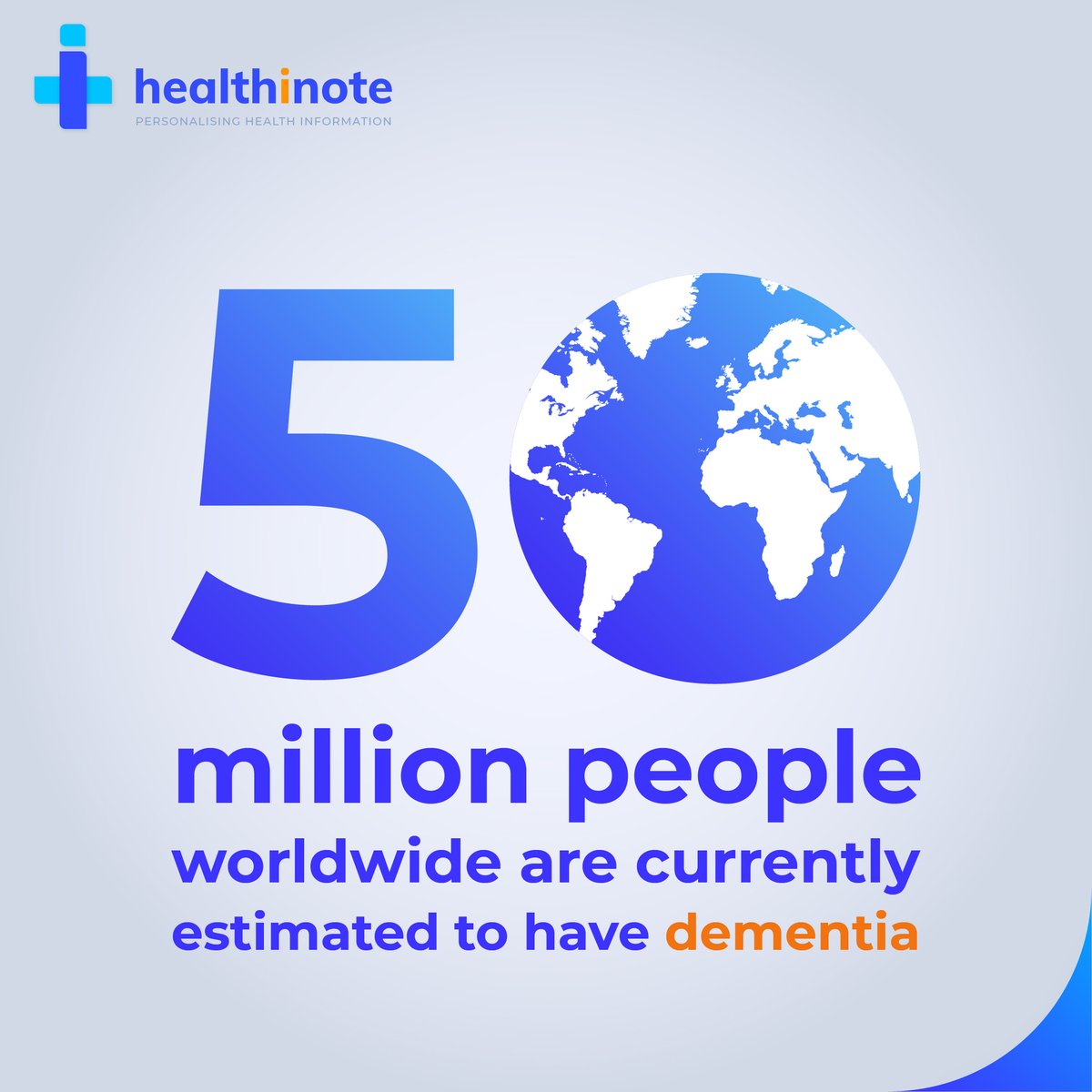 Worldwide 50 million people are currently estimated to have dementia and there are 10 million new cases each year.

Visit #Healthinote at healthinote.com for content on #dementia.

#DementiaActionWeek