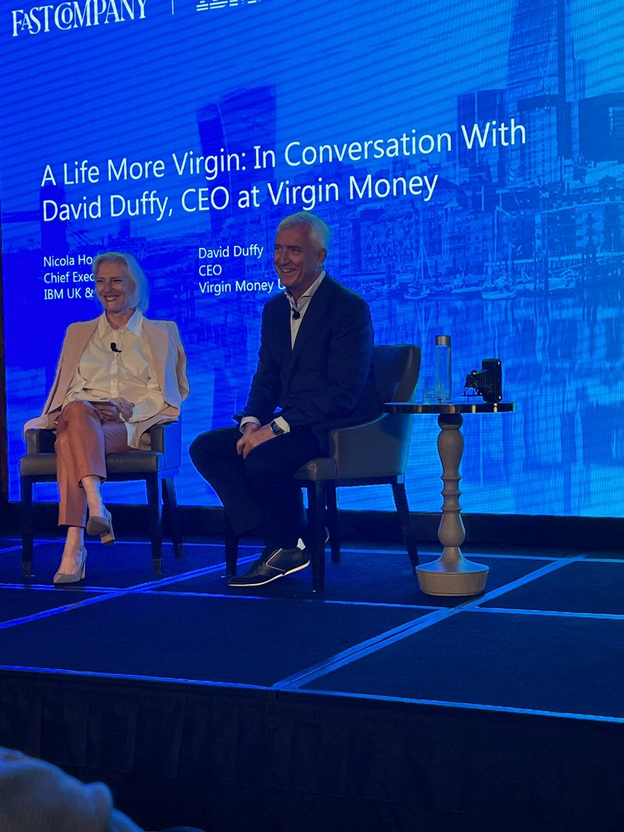 David Duffy CEO of Virgin Money discussed disruption in the financial industry. “Digital has to be the space you compete. AI has to be the platform. IBM is a huge part of how we think about this” @CEOVirginMoney #ibmcloud @FastCompany @IBM @intel