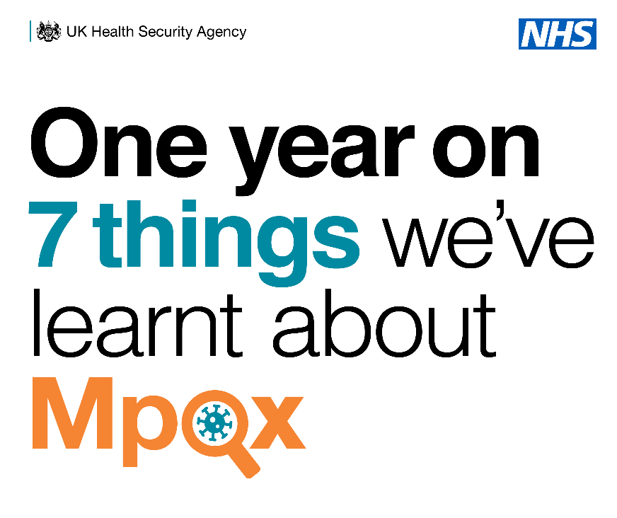 UKHSA's tweet photo. It's been one year since the #mpox outbreak was first detected 🗓️

Our latest blog looks at 7 things we've learnt 👇

https://t.co/aWcTbluGSj

@WHO https://t.co/Q4c6tlgVpG