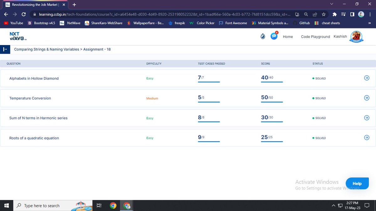 Kashish120303's tweet image. To all of you, my greetings! ☺

As part of #week23, I will finish Assignment - 18
@nxtwave_tech @rahulattuluri Sir @sashankreddy07 Sir
#codingassignments #codinglife