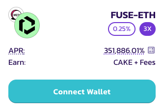 👨‍🌾 The Fuse (<a href="/Fuse_network/">Fuse Network</a>) v3 Farm is now live on Ethereum PancakeSwap!

🚜 Stake $FUSE-ETH (0.25% fee tier) v3 LP to earn $CAKE: pancakeswap.finance/farms?chain=eth

👉 APR will drop as liquidity increases

ℹ️ If the APR is loading, it means there is no LP in the Farm yet