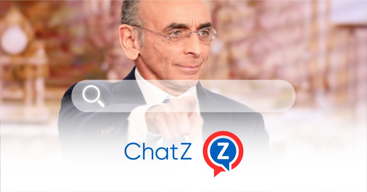 L'équipe numérique de Reconquête a concocté #ChatZ, une intelligence artificielle qui répondra à toutes vos questions sur mon programme ! 

Posez-lui toutes vos questions  : zemmour.chat