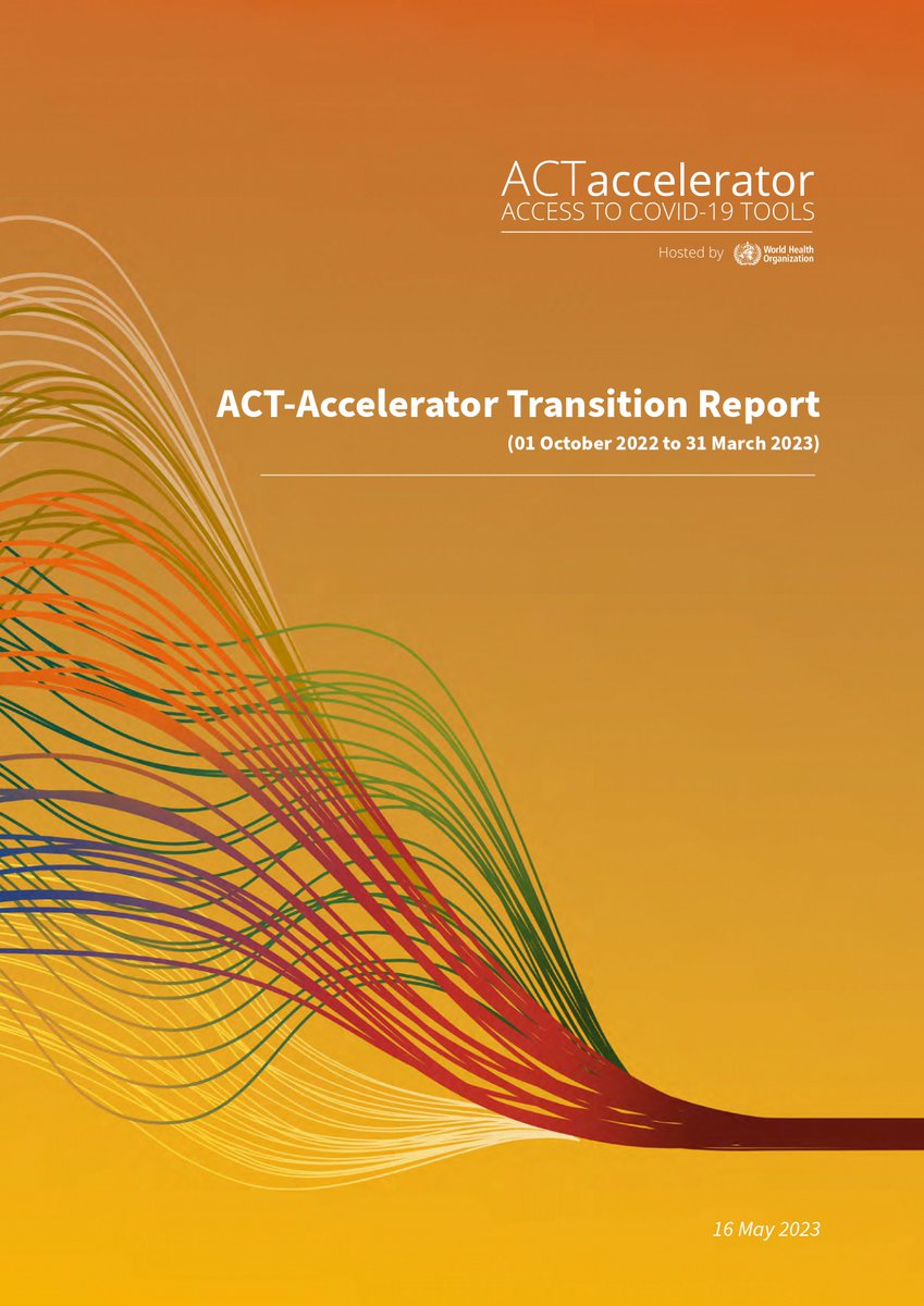 ACT-Accelerator (@actaccelerator) on Twitter photo The <a href="/ACTAccelerator/">ACT-Accelerator</a>’s Transition Report (1 October 2022 to 31 March 2023 is out!
Find out what progress was made by #ACTA partners within its Pillars:
- Vaccines
- Diagnostics
- Therapeutics
- Health Systems and Response Connector
➡️bit.ly/3IibDhS The <a href="/ACTAccelerator/">ACT-Accelerator</a>’s Transition Report (1 October 2022 to 31 March 2023 is out!
Find out what progress was made by #ACTA partners within its Pillars:
- Vaccines
- Diagnostics
- Therapeutics
- Health Systems and Response Connector
➡️bit.ly/3IibDhS
