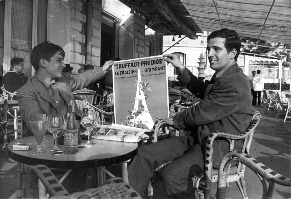 Jean-Pierre Léaud and François Truffaut at <a href="/Festival_Cannes/">Festival de Cannes</a>. Claude Azoulay, 1959.