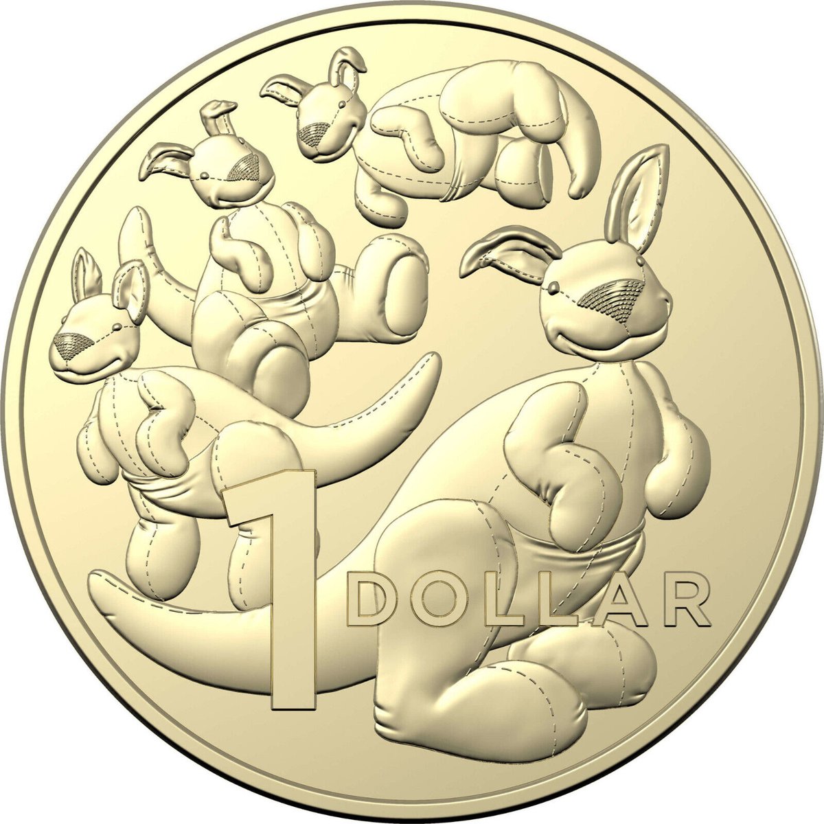 Plush kangaroo dollar coin from Australia! #FurryNumismatics