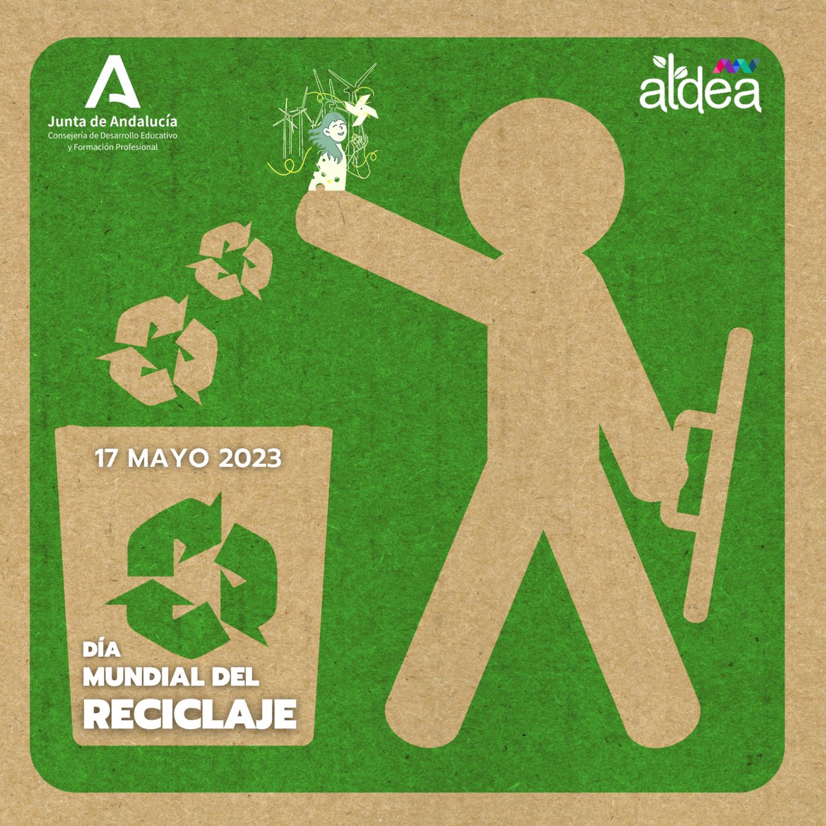 programaaldea's tweet photo. ♻️🌍 Cada 17 de mayo celebramos el #DíaMundialDelReciclaje como una llamada a la acción. Reducir, Reutilizar y Reciclar... más que una elección, es una Responsabilidad hacia nuestro planeta y las próximas generaciones. Juntos por un presente y futuro ecosostenible #CuidaElPlaneta https://t.co/s2mUnTXBvQ