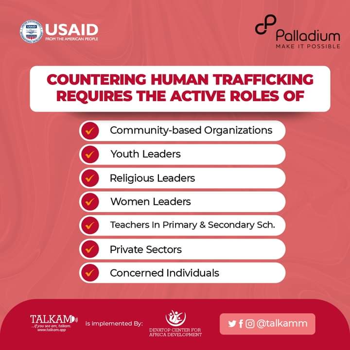 devatopafrica's tweet photo. It is important for all these stakeholders to collaborate, share information, and coordinate their efforts to effectively combat human trafficking and protect the rights and dignity of its victims.

 #TATIP is funded by @USAID under the @NigeriaScale implemented by @palladium https://t.co/6HJrTRH9xr