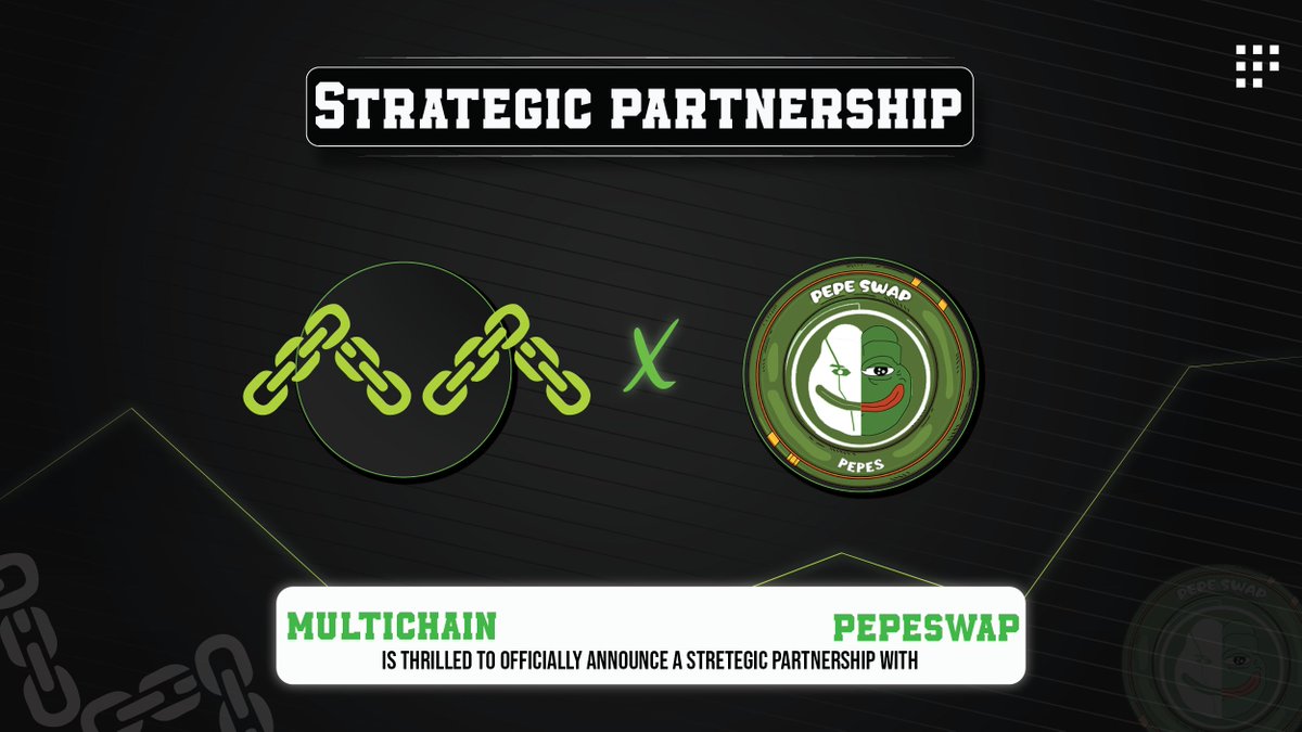 MultichainFunds's tweet photo. ๐ขPartnership Update๐ข
We Are Excited To Announce Our Strategic Partnership with @PepeSwapCash
With this Collaboration we hope to achieve success together in our Future Endeavors.
Don't miss PCS Listing 13:00 UTC 17th of MAY
Trade:
https://t.co/6bMwYTaroL
#MultichainFunds https://t.co/uBP4wICirO