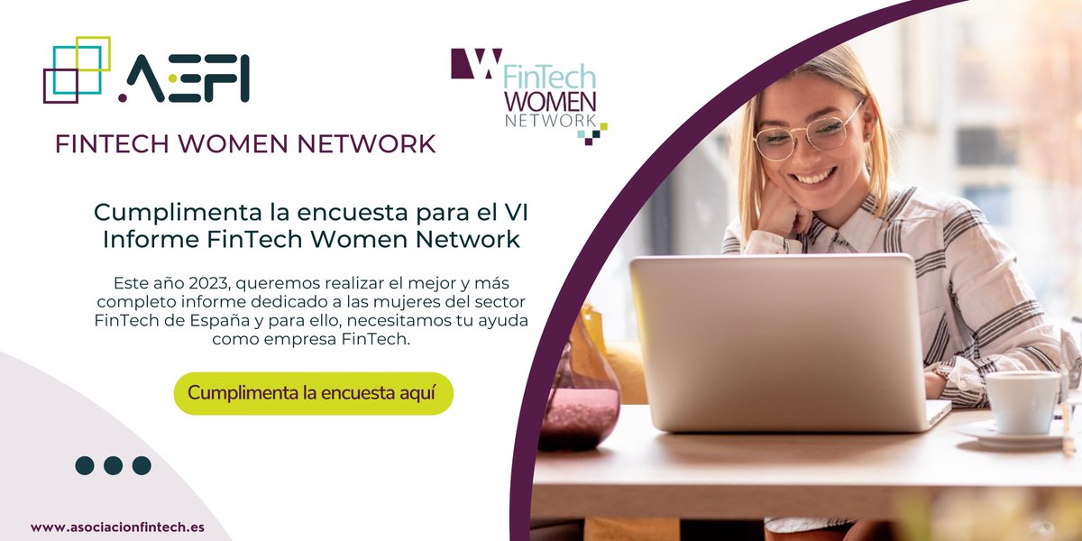 asocfintechins's tweet photo. 🚀 [ FINTECH WOMEN NETWORK ]

Desde @asocfintechins  estamos muy contentos de contaros que estamos trabajando en el VI informe #FintechWomenNetwork

¿Nos ayudas cumplimentando la siguiente encuesta?

🔗Cumplimenta la siguiente encuesta: https://t.co/h39nIz6H0m https://t.co/urQccgyToK