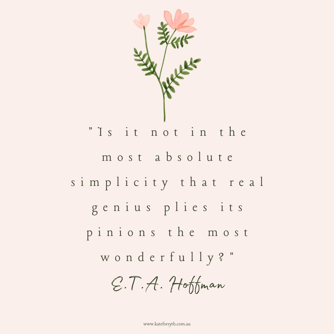 KateForsyth's tweet photo. I love this quote, and often say it to myself so that I remember to not be always over-complicating things. Sometimes the most simple stories are the most powerful.  

#writerlywisdom #writermantras #writingcommunity #amwriting #mantrasforwriters #writerwednesday https://t.co/fkzJOaQlw5