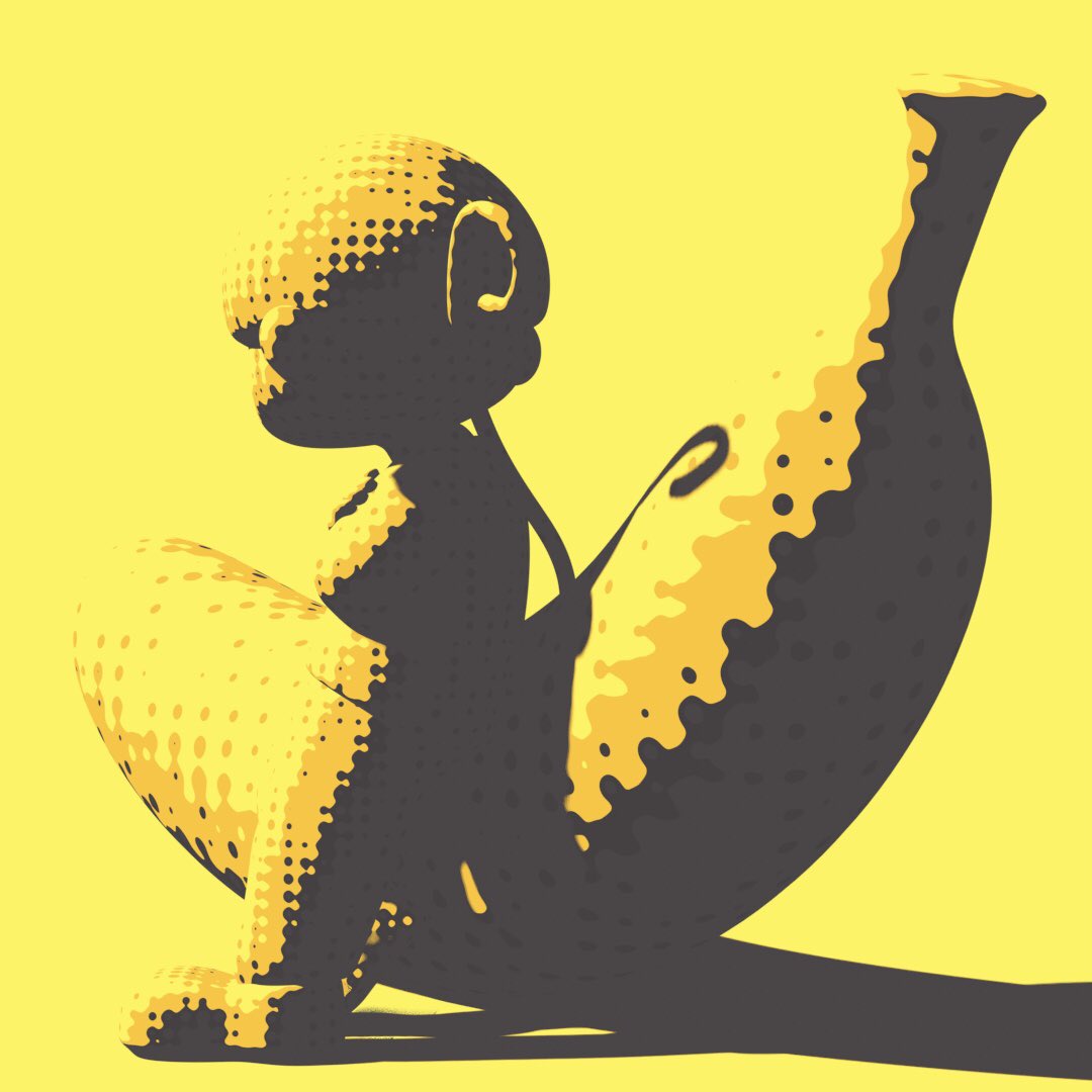 バナナとバナ吉
#b3d #illustration #graphic