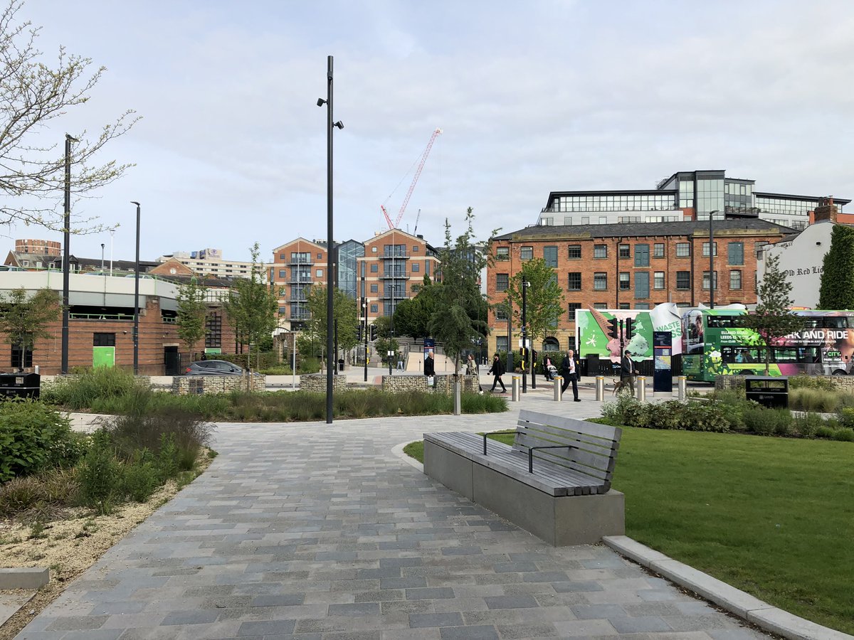 psfost909's tweet photo. Route over David Oluwale Bridge through Meadow Lane and Aire Park busy this morning. Planting maturing nicely. Anyone spot the easter egg? https://t.co/ZpHwM1lc3y