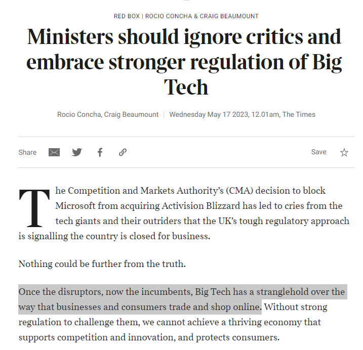 LouisMMCoiffait's tweet photo. Ministers should ignore critics and embrace stronger regulation of Big Tech @WhichUK &amp; @fsb_policy in @timesredbox #DMCCB #DMU 
https://t.co/3vqg8jhwCr https://t.co/rjmy3mZKoC
