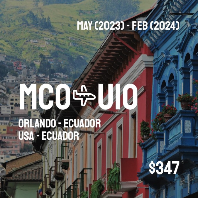 ✈️ Orlando (MCO) to Ecuador (UIO) for only $347 (USD) roundtrip 💸
1002 live dates on Adventure Machine. - get the app on iOS or Android #orlando #orlandoflorida #orlandobloom #orlandohairstylist #orlandophotographer #orlandohair