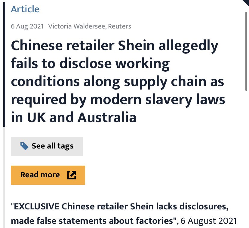 Please #BoycottShein @SHEIN_Official #ModernSlavery