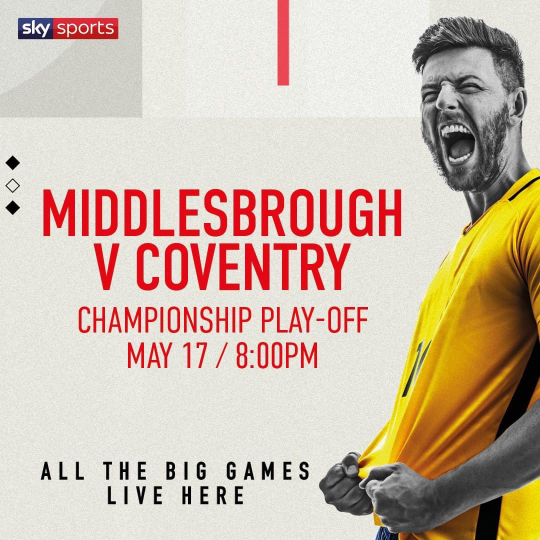 #ChampionLeague 
#ManCity v 
#RealMadrid 8pm
#EFLPlayOffs 
#Middlesbrough v 
#CoventryCity 8pm