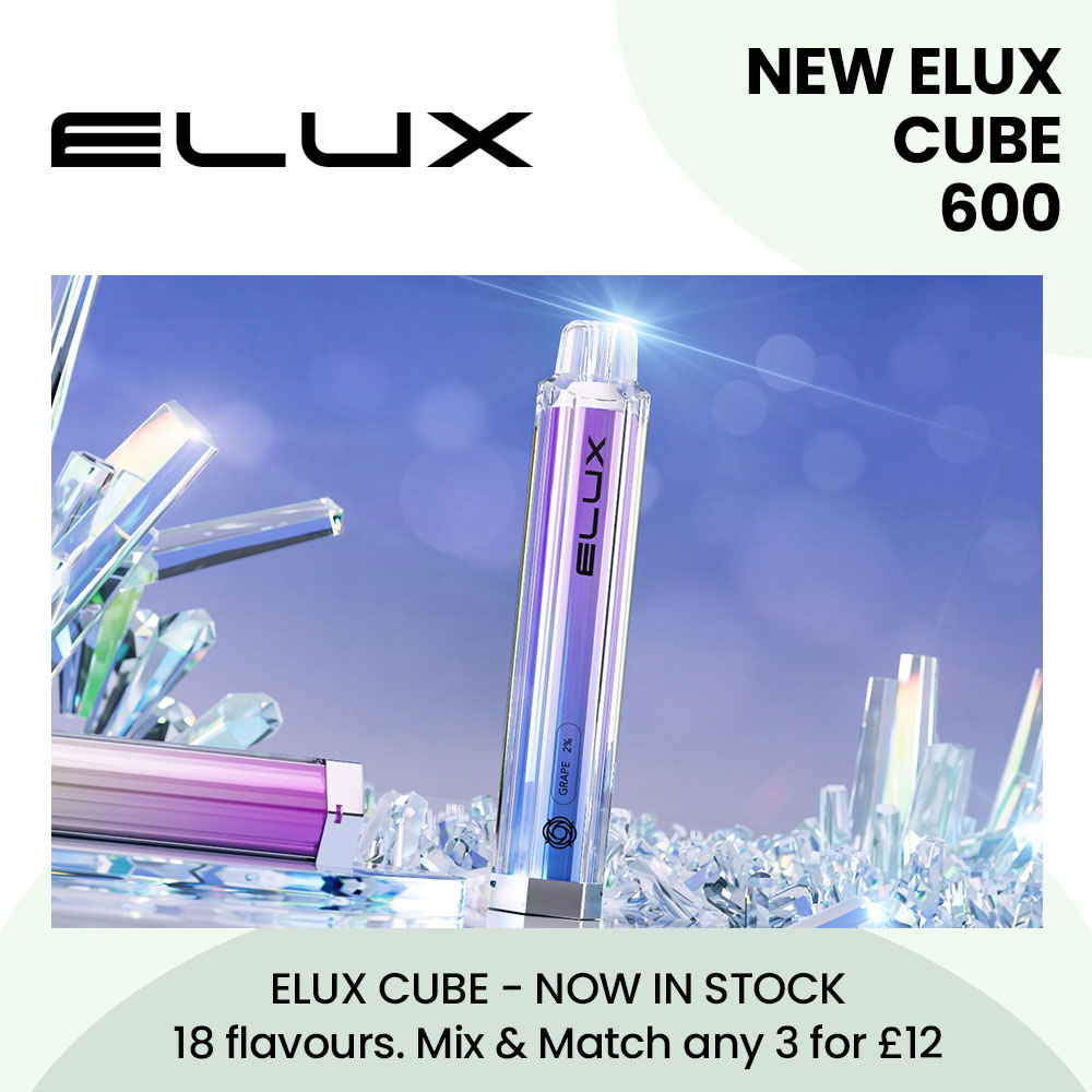 Don't be square get a  Cube , an Elux  Cube 600. 

Available in an array of tasty fruity flavours such as Berry Lemonade ,  Mango Ice  and Jungle Juice (Pineapple and Coconut)

vapourcore.com/collections/el…

Available in our Mix and Match 3 for £12 offer why not try a flavour or 3.