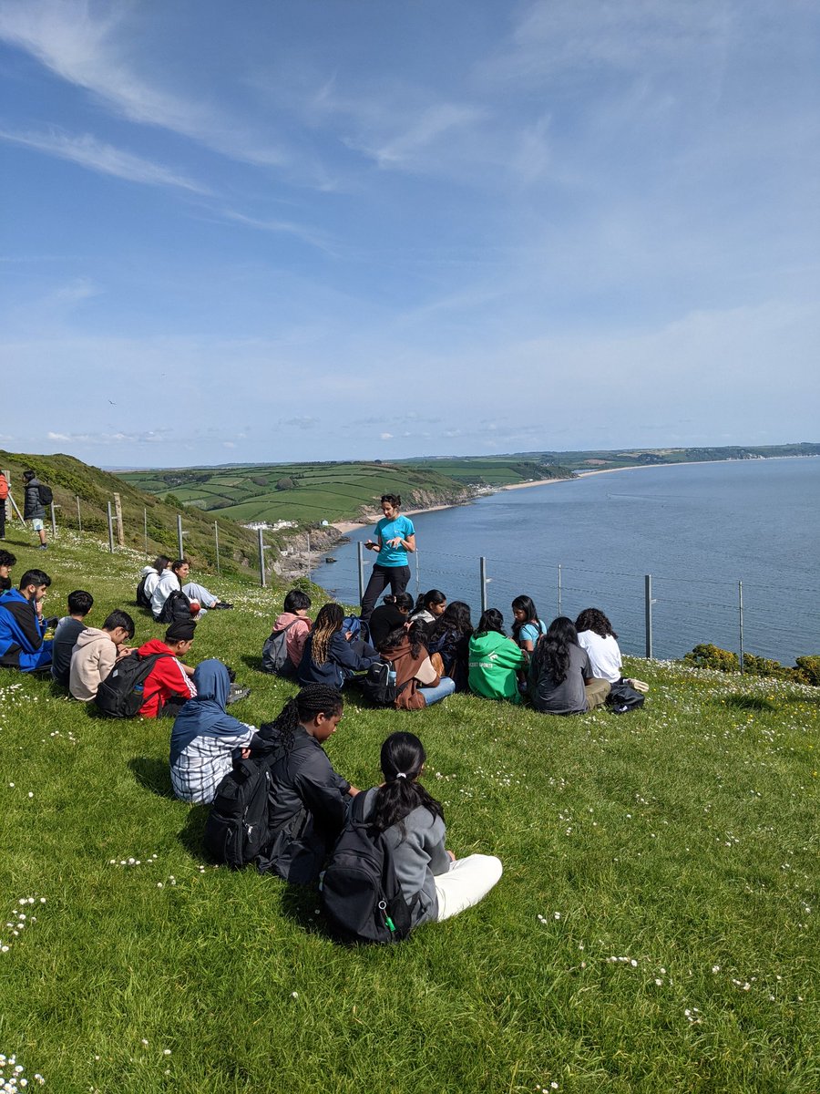LangleyGSGeog's tweet photo. The first day of fieldwork in South Devon and our "classroom" this morning... https://t.co/v1HcUD9LVd