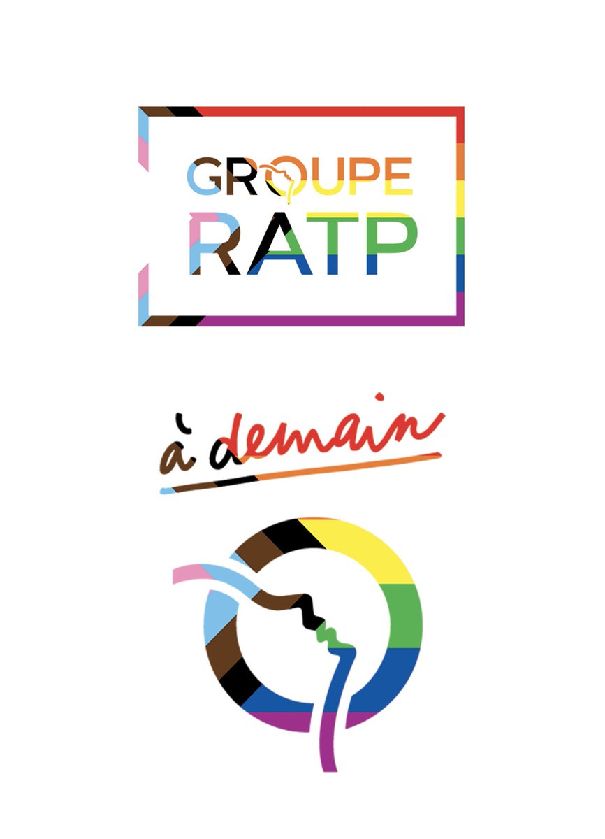 [Journée internationale de lutte contre l’#homophobie et la #transphobie] Aujourd'hui, les logos du #groupeRATP et de la #RATP prennent les couleurs du drapeau des fiertés.