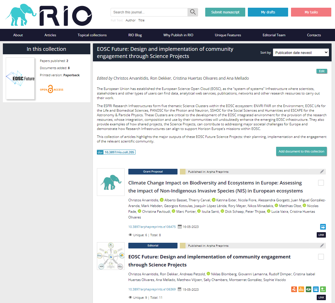 🧐Editorial & #project grant proposal open the newly launched @EOSCFuture projects collection in @RIOJournal via our #preprints platform to keep the structure & format of the original documents.
🖱️Explore: doi.org/10.3897/rio.co… @LifeWatchERIC #openscience #horizoneu #FAIRdata